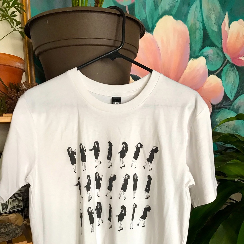 Elaine dance shirt. From Seinfeld.